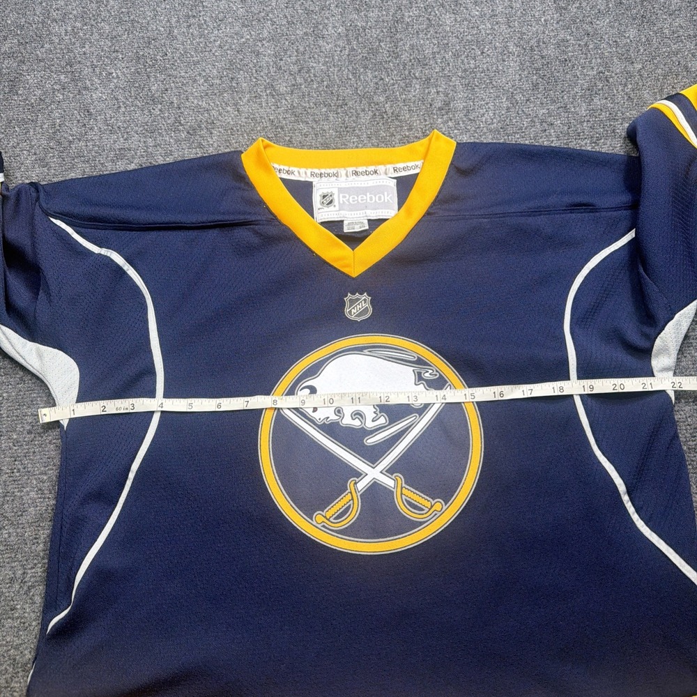 Buffalo Sabres Youth Hockey Jersey Blue Gold Size L/Xl Reebok NHL Mesh Blank - Picture 7 of 10